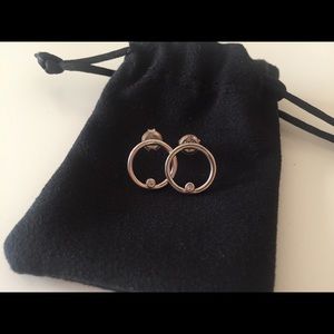 Mejuri sterling silver + white sapphire earrings